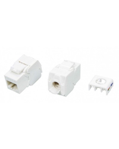 Вставка Keystone Jack RJ-45(8P8C) Hyperline KJ8-8P8C-C6A-180-TLS-WH в Ростове-на-Дону Модули Keystone Pintop.ru