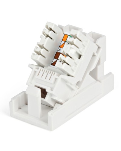 Розетка RJ-45, одинарная, категория 5е, с наклонным модулем Hyperline SIP2K-C5E-M45-22.5 в Ростове-на-Дону Аксессуары для кабель-канала Pintop.ru