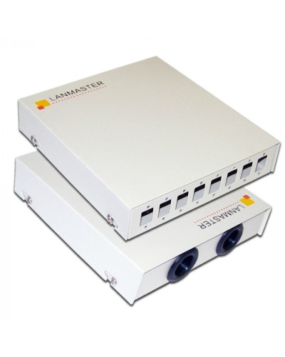 Кросс оптический настенный, металлический, на 8 SC адаптеров LANMASTER (LAN-FOBM-WM-8SC) в Ростове-на-Дону Кросс оптический Pintop.ru