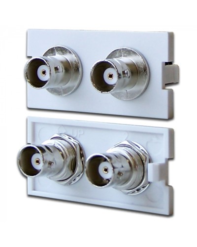 Вставка модульная с 2-мя BNC-адаптерами в розетку LAN-MB, белая LANMASTER (LAN-MBP-2BNC-WH) в Ростове-на-Дону Патч-корды оптические Pintop.ru