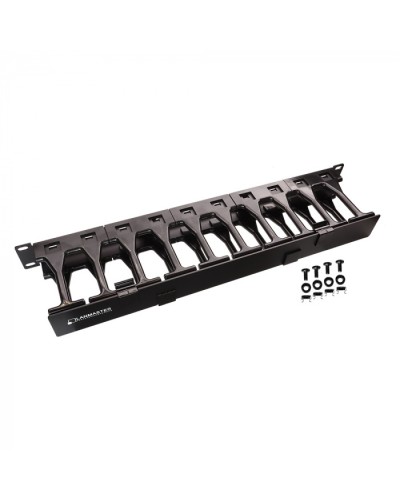 Кабельный органайзер 19 c пластиковыми пальцами глубиной 106 мм и крышкой, 1U LANMASTER (LAN-ORG-PF/S-1U) в Ростове-на-Дону Кабельные органайзеры Pintop.ru