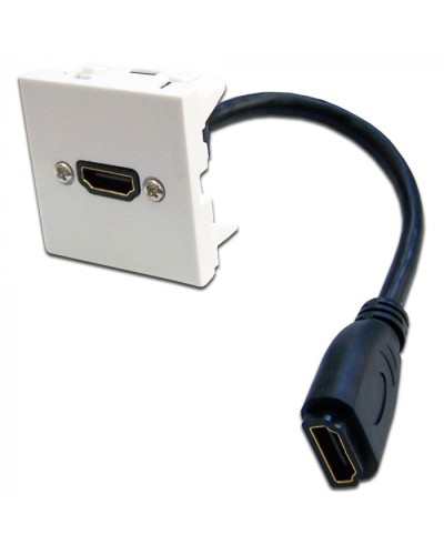 Вставка Mosaic 45x45 с адаптером HDMI с удлинителем, мама-мама, белая LANMASTER (LAN-SIP-23HDMI-WH) в Ростове-на-Дону Проходные адаптеры и розетки оптические Pintop.ru