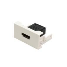 Вставка Mosaic 22.5x45 с прямым адаптером HDMI, мама-мама, белая LANMASTER LAN-WA-LP-HD180CP-WH