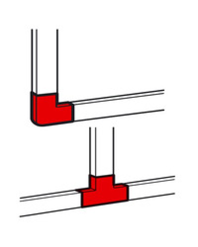 Угол плоский/отвод Т-образный для кабель-канала METRA Legrand (638199) в Ростове-на-Дону Аксессуары для кабель-канала Pintop.ru