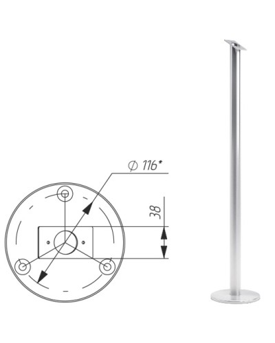Стойка d32 (антик серебро) Oxgard в Ростове-на-Дону Ограждения Pintop.ru