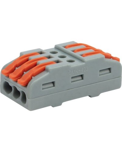 Клемма соединительная многоразовая проходная 3 полюса, серая (25 шт./уп.) REXANT (07-6263-3) в Ростове-на-Дону Монтажные материалы Pintop.ru