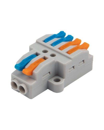 Разветвительная клемма СМК 2x2 2 полюса с монтажной площадкой 1 ввод 2 вывода (5 шт/уп) Rexant (07-5235-05) в Ростове-на-Дону Клеммные колодки Pintop.ru