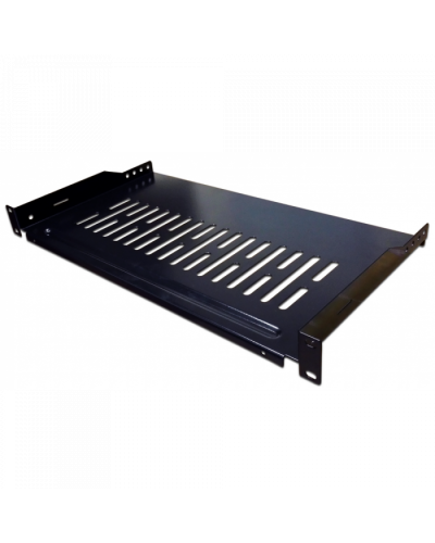 Полка фронтальная, с возможностью установки заднего фиксатора, 300 мм, 1U, 18 кг TWT (TWT-CB-SFBF300-1U/18) в Ростове-на-Дону Полки для шкафов и стоек Pintop.ru