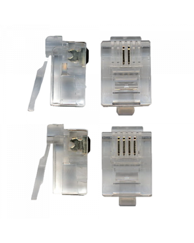 Коннектор RJ12 д/кабеля 4-ех контактный, 100 шт. TWT (TWT-PL12-6P4C/100) в Ростове-на-Дону Коннекторы и разъемы Pintop.ru