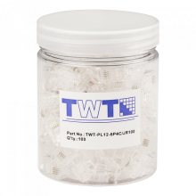 Коннектор RJ12 д/кабеля 4-ех контактный, 100 шт. в банке TWT-PL12-6P4C/JR100