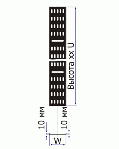 Лоток вертикальный кабельный для шкафов 18U, шириной 200 мм, черный TWT TWT-CB-CTR-18U-2 в Ростове-на-Дону Кабельные лотки Pintop.ru