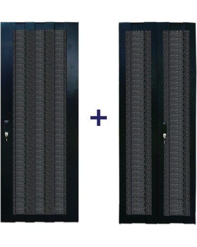 Комплект дверей 22U, 600 мм, черный, передняя - перфорированная, задняя - распашная перфорированная TWT TWT-CBB-DR22-6x-S-P1 в Ростове-на-Дону Аксессуары для стоек и шкафов Pintop.ru