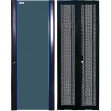 Комплект дверей 42U, 800 мм, черный, передняя - стекло, задняя - распашная перфорированна TWT TWT-CBB-DR42-8x-S-GP