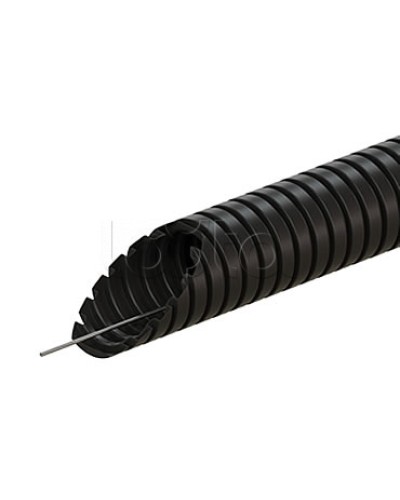 Труба ПВХ гофрир. легкая, с зондом диам 25мм (1шт = 50м), цвет чёрный Экопласт (10125-50BL) в Ростове-на-Дону Труба гофрированная Pintop.ru