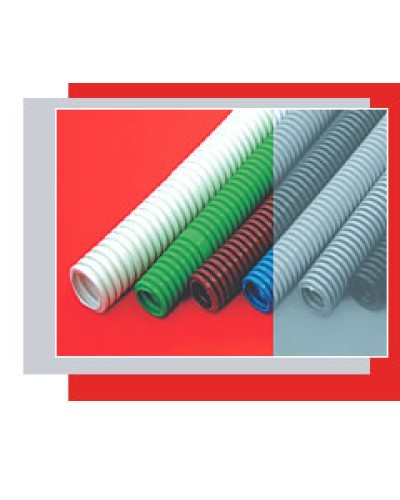 Труба гофрированная HFFR легкая диам 40 мм, с зондом, без галогена, трудногорючая, цвет серый Экопласт 20140HFR в Ростове-на-Дону Труба (ОКЛ) Экопласт Pintop.ru