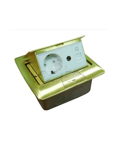 Люк встраиваемый на 1,5 модуля (45х45 мм) с коробкой, латунь, IP44 Экопласт 70023 в Ростове-на-Дону Системы лючков и колонн Pintop.ru