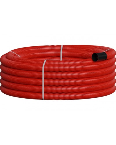 NR063 Двустенная труб.а ПНД гибкая, тип 450, SN18, с зондом, D63мм (20м) цвет красный Экопласт 801063-20 в Ростове-на-Дону Гладкая труба Pintop.ru