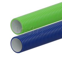 Вентиляционная труба гибкая двустенная для воздуховода (ПНД), антистатическая и антибактериальная D90мм, цвет зелёный (1шт=50м) Экопласт (803090GN)