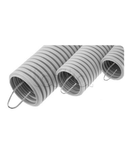 NR075 Усиленная двустен. труба ПНД гибкая, тип 750, SN24, с зондом, D75мм (50м) цвет красный Экопласт (821075) в Ростове-на-Дону Труба гофрированная Pintop.ru