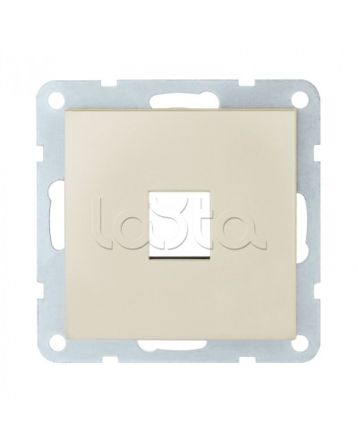 Накладка с суппортом розетки комп. и телеф. на 1 вход (бежевый матовый) БЕЗ механизма LK80 Экопласт (846102-0) в Ростове-на-Дону Розетки компьютерные и телефонные Pintop.ru