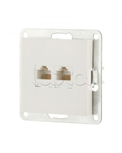 Розетка компьютерная двойная 2хRJ-45 кат.5е с накладкой (белый) LK80 Экопласт (846204-1) в Ростове-на-Дону Розетки компьютерные и телефонные Pintop.ru