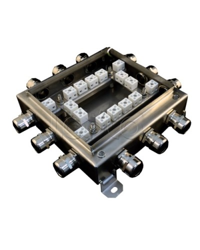 Коробка монтажная огнестойкая Гефест КМ-О (32к*6,0)-IP66 2020нерж, 12 вводов 200х200х60 в Ростове-на-Дону Распределительные коробки Pintop.ru