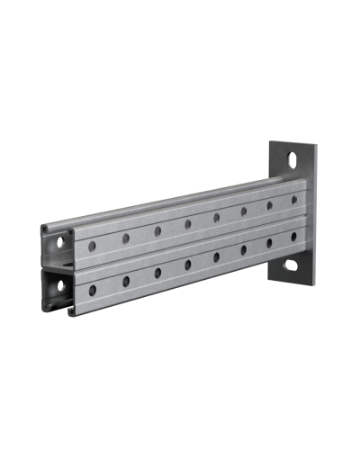 Страт-консоль двойная усиленная 41х41 L200 s:2,5 мм (тройная перфорация) HD КМ-Профиль (2KSSU41-200 3P HD) в Ростове-на-Дону Аксессуары для лотков Pintop.ru