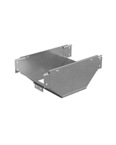 Т-ответвитель переходник 100х200-150 мм верт. c разворотом трассы на 90 гр. ПЛЮС (нижняя часть меньше исходной) INOX304 КМ-Профиль (TDPSplus90-100-200-150 INOX304) в Ростове-на-Дону Аксессуары для лотков Pintop.ru