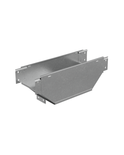 Т-ответвитель переходник 100х150-400 мм верт. c разворотом трассы на 90 гр. ПЛЮС (нижняя часть больше исходной) HD КМ-Профиль (TDPVplus90-100-150-400 HD) в Ростове-на-Дону Аксессуары для лотков Pintop.ru