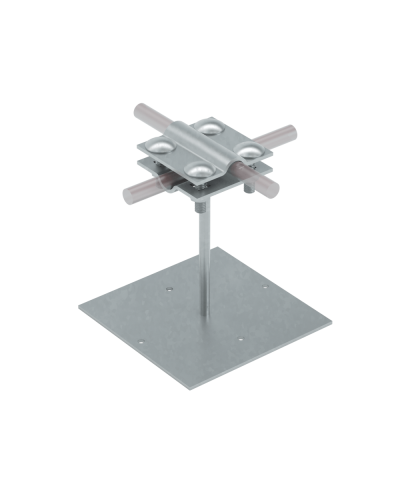 Приклеиваемый держатель с крестообразным соединителем для прутка Ø 5-12 мм и полосы до 20 мм H90 мм КМ-профиль (PDX-H90-D5-12-B20) в Ростове-на-Дону Монтажные материалы Pintop.ru