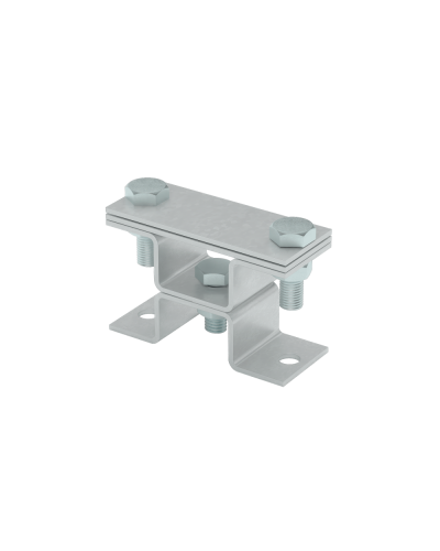 Универсальный держатель на мостовой опоре двойной для полосы до 40 мм с 2 пластинами TD КМ-профиль (XUDMO2-B40 TD) в Ростове-на-Дону Аксессуары для лотков Pintop.ru