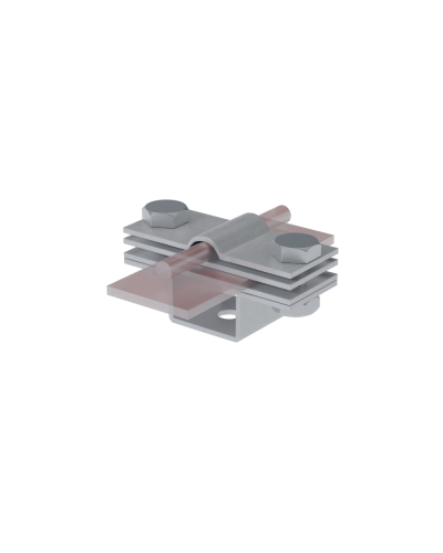 Универсальный держатель на мостовой опоре для прутка Ø 5-8 мм и полосы до 40 мм с 3 пластинами TD КМ-профиль (UDMO3-D5-8-B40 TD) в Ростове-на-Дону Аксессуары для лотков Pintop.ru