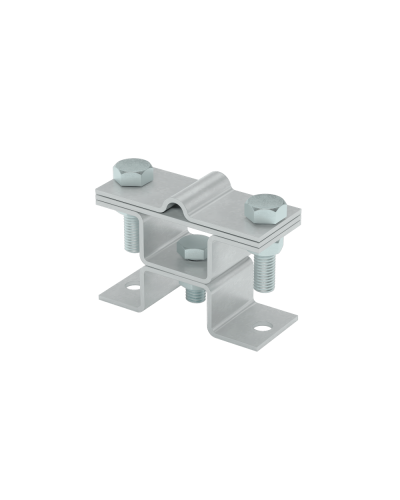 Универсальный держатель на мостовой опоре двойной для прутка Ø 5-8 мм и полосы до 40 мм с 2 пластинами TD КМ-профиль (XUDMO2-D5-8-B40 TD) в Ростове-на-Дону Аксессуары для лотков Pintop.ru