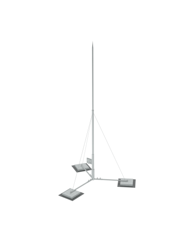 Вольностоящая молниеприемная мачта составная H10,2 м неразборное основание HD КМ-Профиль (TVMR-H10.2 HD) в Ростове-на-Дону Монтажные материалы Pintop.ru