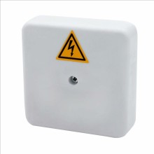 Коробка распределительная огнестойкая КРОПС-П0, IP41, габаритные размеры 75х75х20 мм, для кабелей сечением до 4 мм2, 3 клеммы КМ-Профиль (FRJB-KM-P0-4-03-КРОПС-IP41)