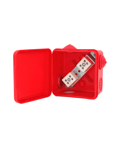 Коробка распределительная огнестойкая КРОПС-П1, IP54, габаритные размеры 100х100х50 мм, для кабелей сечением до 10 мм2, 4 клеммы КМ-Профиль (FRJB-KM-P1-10-04-КРОПС-IP54) в Ростове-на-Дону Распределительные коробки Pintop.ru