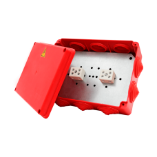 Коробка распределительная огнестойкая КРОПС-П6, IP55, габаритные размеры 240х195х90 мм, для кабелей сечением до 2,5 мм2, 40 клемм КМ-Профиль (FRJB-KM-P6-2.5-40-КРОПС-IP55)