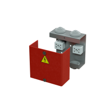 Коробка распределительная огнестойкая КРОПС, IP41, габаритные размеры 80х80х35 мм, для кабелей сечением до 2,5 мм2, 4 клеммы КМ-Профиль (FRJB-KM-ST1-2.5-04-КРОПС-IP41)