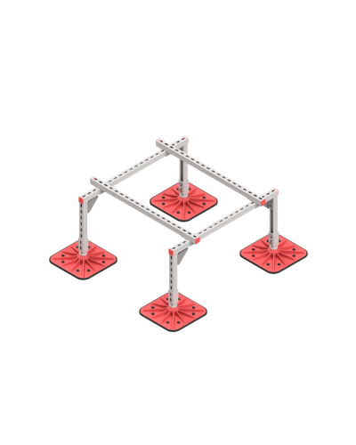 Опорная конструкция для установки оборудования TECHNORAPTOR FOOT 1000х1000 КМ-профиль (KM-TR-F-SSEI-1000-1000) в Ростове-на-Дону Системы видеонаблюдения Pintop.ru