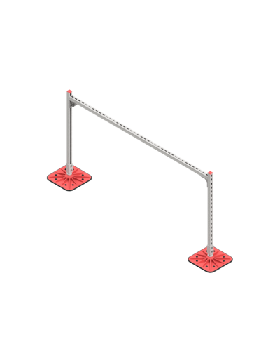 Опорная конструкция для горизонтальных прямоугольных воздуховодов и металлических лотков кабеленесущих систем TECHNORAPTOR FOOT 2000х1000 КМ-профиль (KM-TR-F-SSHRAD-2000-1000) в Ростове-на-Дону Системы видеонаблюдения Pintop.ru