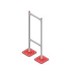 Опорная конструкция для горизонтальных прямоугольных воздуховодов и металлических лотков кабеленесущих систем TECHNORAPTOR FOOT 500х1500 HD КМ-профиль (KM-TR-F-SSHRAD-500-1500 HD)