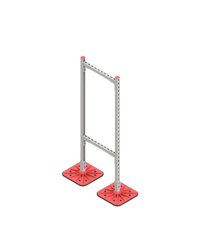 Опорная конструкция для горизонтальных прямоугольных воздуховодов и металлических лотков кабеленесущих систем TECHNORAPTOR FOOT 500х1500 HD КМ-профиль (KM-TR-F-SSHRAD-500-1500 HD) в Ростове-на-Дону Системы видеонаблюдения Pintop.ru