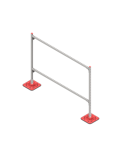 Опорная конструкция для горизонтальных прямоугольных воздуховодов и металлических лотков кабеленесущих систем TECHNORAPTOR FOOT 2000х1500 HD КМ-профиль (KM-TR-F-SSHRAD-2000-1500 HD) в Ростове-на-Дону Системы видеонаблюдения Pintop.ru