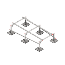 Опорная конструкция для установки оборудования TECHNORAPTOR STEELFOOT 1000х2000 тип 2 КМ-профиль (KM-TR-STF-SSEI-1000-2000-2)