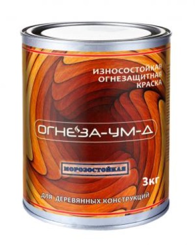 Краска огнезащитная вспучивающаясядля древесины Огнеза марки «ОГНЕЗА-УМ-Д» атмосферостойкая, ведро 3 кг., цвет серый в Ростове-на-Дону Огнезащитные краски Pintop.ru