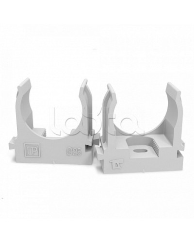 Крепеж-клипса для труб атмосферостойкая для монтажного пистолета серая в п/э d25 мм (100шт/700шт уп/кор) Промрукав (PR13.0403) в Ростове-на-Дону Держатели, клипсы, скобы Pintop.ru