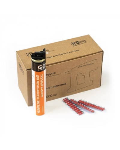 Комплект газовый баллон 165 мм и гвозди 3х19 мм (кованые) (1000 шт/уп) Промрукав (PR08.22649) в Ростове-на-Дону Аксессуары для кабель-канала Pintop.ru