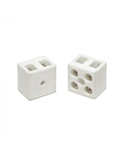 Клемма керамическая латунь 10 мм² 2 пары контактов с крепежным отверстием (5 шт/уп) Промрукав (PR08.7161) в Ростове-на-Дону Аксессуары для кабель-канала Pintop.ru