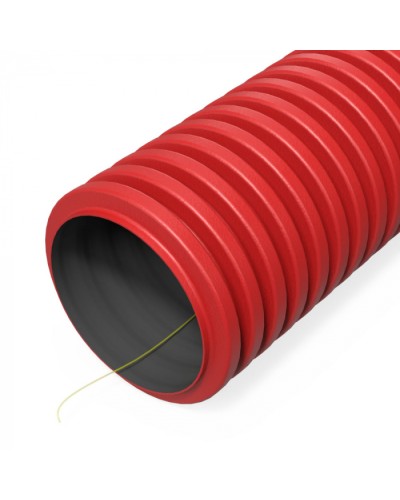 Труба гофр. двуст. ПНД гибкая тип 1250 (SN49) с/з красная d63 мм (50м/150м уп/пал) Промрукав (PR15.00996) в Ростове-на-Дону Труба гофрированная Pintop.ru