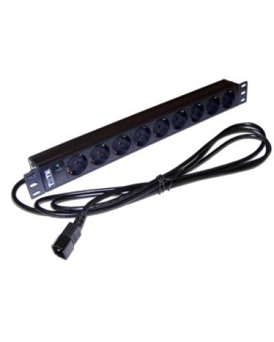 Блок розеток 19 9 шт. без выключателя, 10A 250V, шнур питания с вилкой C14, 3.0 м TWT TWT-PDU19-10A9P4-3.0 в Ростове-на-Дону Блоки розеток Pintop.ru